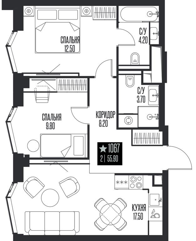 2-BD Apartment Sale, 55.9平方米 at Ice Towers, State Nature Reserve of Regional Significance Forest on the Samorodinka River, Moscow, Russia #1 2-BD Apartment Sale, 55.9平方米 at Ice Towers, State Nature Reserve of Regional Significance Forest on the Samorodinka River, Moscow, Russia #1