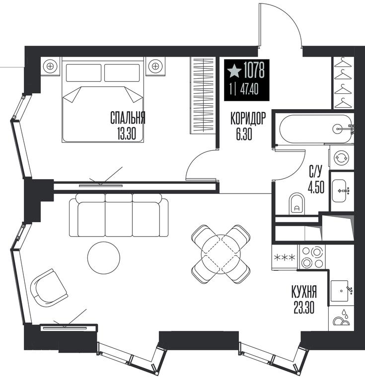 1-BD Apartment Sale, 47.4平方米 at Ice Towers, State Nature Reserve of Regional Significance Forest on the Samorodinka River, Moscow, Russia #1 1-BD Apartment Sale, 47.4平方米 at Ice Towers, State Nature Reserve of Regional Significance Forest on the Samorodinka River, Moscow, Russia #1