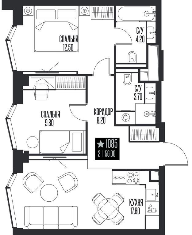 2-BD Apartment Sale, 56 sq. m. at Ice Towers, State Nature Reserve of Regional Significance Forest on the Samorodinka River, Moscow, Russia #1 2-BD Apartment Sale, 56 sq. m. at Ice Towers, State Nature Reserve of Regional Significance Forest on the Samorodinka River, Moscow, Russia #1
