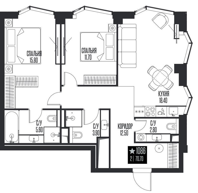 2-BD Apartment Sale, 70.7 sq. m. at Ice Towers, State Nature Reserve of Regional Significance Forest on the Samorodinka River, Moscow, Russia #1 2-BD Apartment Sale, 70.7 sq. m. at Ice Towers, State Nature Reserve of Regional Significance Forest on the Samorodinka River, Moscow, Russia #1