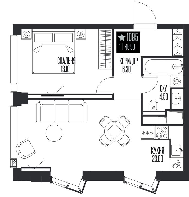 1-BD Apartment Sale, 46.9 sq. m. at Ice Towers, State Nature Reserve of Regional Significance Forest on the Samorodinka River, Moscow, Russia #1 1-BD Apartment Sale, 46.9 sq. m. at Ice Towers, State Nature Reserve of Regional Significance Forest on the Samorodinka River, Moscow, Russia #1