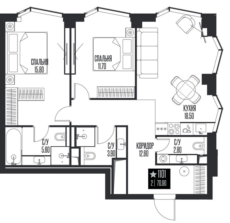 2-BD Apartment Sale, 70.9平方米 at Ice Towers, State Nature Reserve of Regional Significance Forest on the Samorodinka River, Moscow, Russia #1 2-BD Apartment Sale, 70.9平方米 at Ice Towers, State Nature Reserve of Regional Significance Forest on the Samorodinka River, Moscow, Russia #1