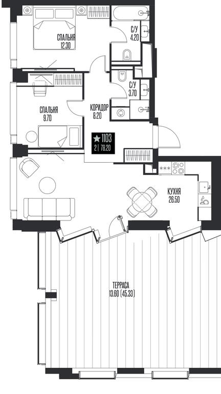 2-BD Apartment Sale, 78.2平方米 at Ice Towers, State Nature Reserve of Regional Significance Forest on the Samorodinka River, Moscow, Russia #1 2-BD Apartment Sale, 78.2平方米 at Ice Towers, State Nature Reserve of Regional Significance Forest on the Samorodinka River, Moscow, Russia #1