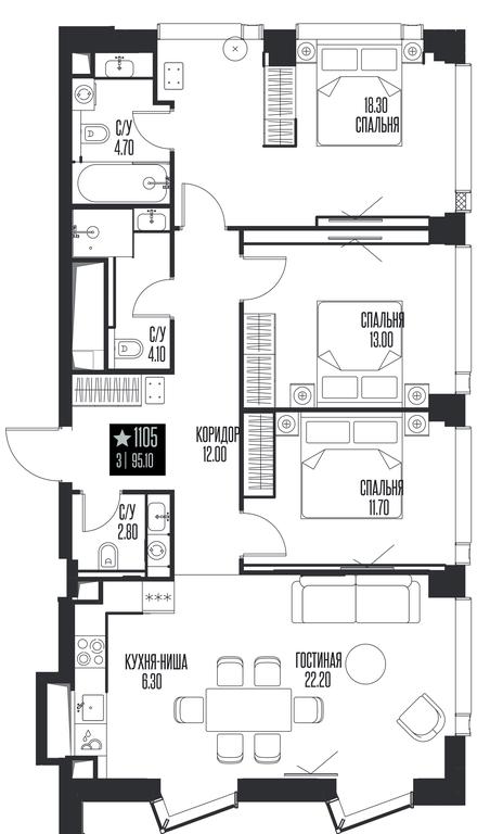 3-BD Apartment Sale, 95.1平方米 at Ice Towers, State Nature Reserve of Regional Significance Forest on the Samorodinka River, Moscow, Russia #1 3-BD Apartment Sale, 95.1平方米 at Ice Towers, State Nature Reserve of Regional Significance Forest on the Samorodinka River, Moscow, Russia #1