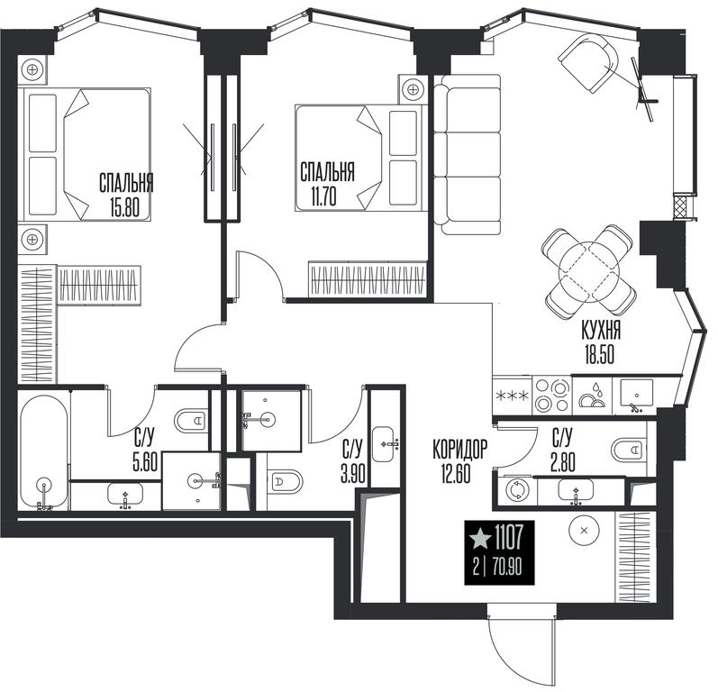 2-BD Apartment Sale, 70.9 sq. m. at Ice Towers, State Nature Reserve of Regional Significance Forest on the Samorodinka River, Moscow, Russia #1 2-BD Apartment Sale, 70.9 sq. m. at Ice Towers, State Nature Reserve of Regional Significance Forest on the Samorodinka River, Moscow, Russia #1