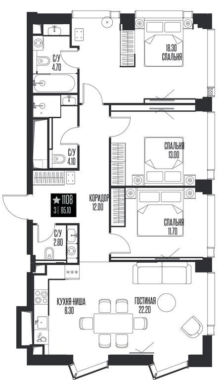 3-BD Apartment Sale, 95.1 sq. m. at Ice Towers, State Nature Reserve of Regional Significance Forest on the Samorodinka River, Moscow, Russia #1 3-BD Apartment Sale, 95.1 sq. m. at Ice Towers, State Nature Reserve of Regional Significance Forest on the Samorodinka River, Moscow, Russia #1