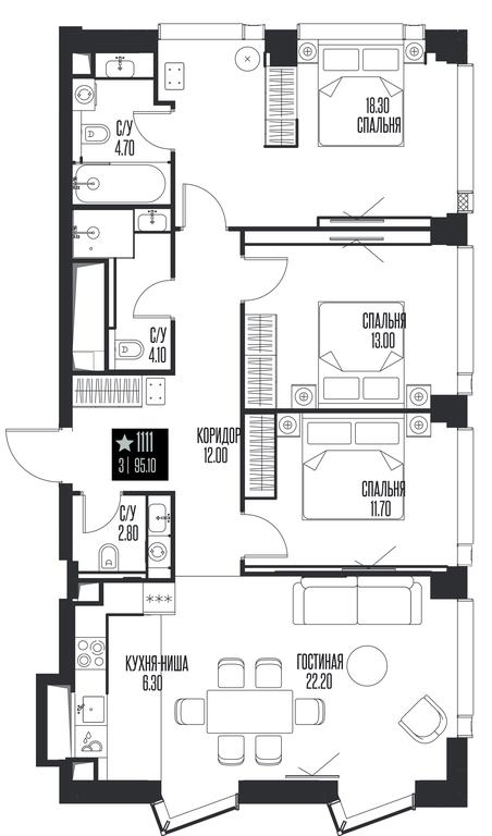 3-BD Apartment Sale, 95.1 sq. m. at Ice Towers, State Nature Reserve of Regional Significance Forest on the Samorodinka River, Moscow, Russia #1 3-BD Apartment Sale, 95.1 sq. m. at Ice Towers, State Nature Reserve of Regional Significance Forest on the Samorodinka River, Moscow, Russia #1