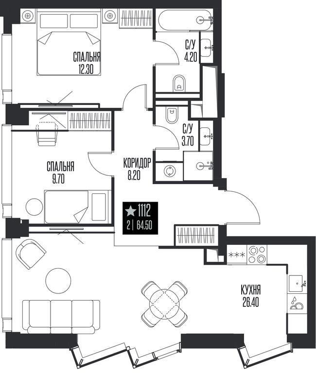 2-BD Apartment Sale, 64.5 sq. m. at Ice Towers, State Nature Reserve of Regional Significance Forest on the Samorodinka River, Moscow, Russia #1 2-BD Apartment Sale, 64.5 sq. m. at Ice Towers, State Nature Reserve of Regional Significance Forest on the Samorodinka River, Moscow, Russia #1