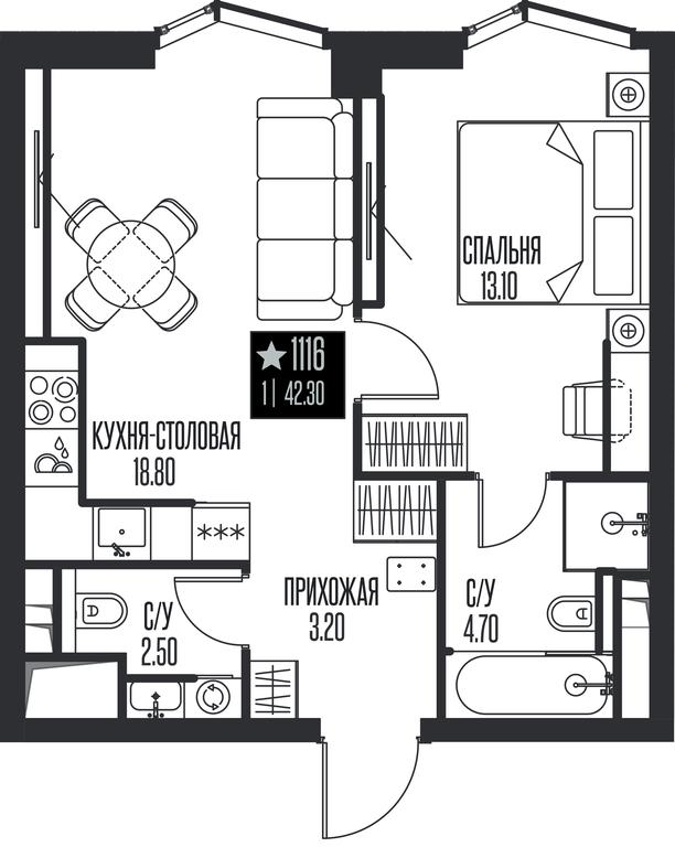 1-BD Apartment Sale, 42.3 sq. m. at Ice Towers, State Nature Reserve of Regional Significance Forest on the Samorodinka River, Moscow, Russia #1 1-BD Apartment Sale, 42.3 sq. m. at Ice Towers, State Nature Reserve of Regional Significance Forest on the Samorodinka River, Moscow, Russia #1