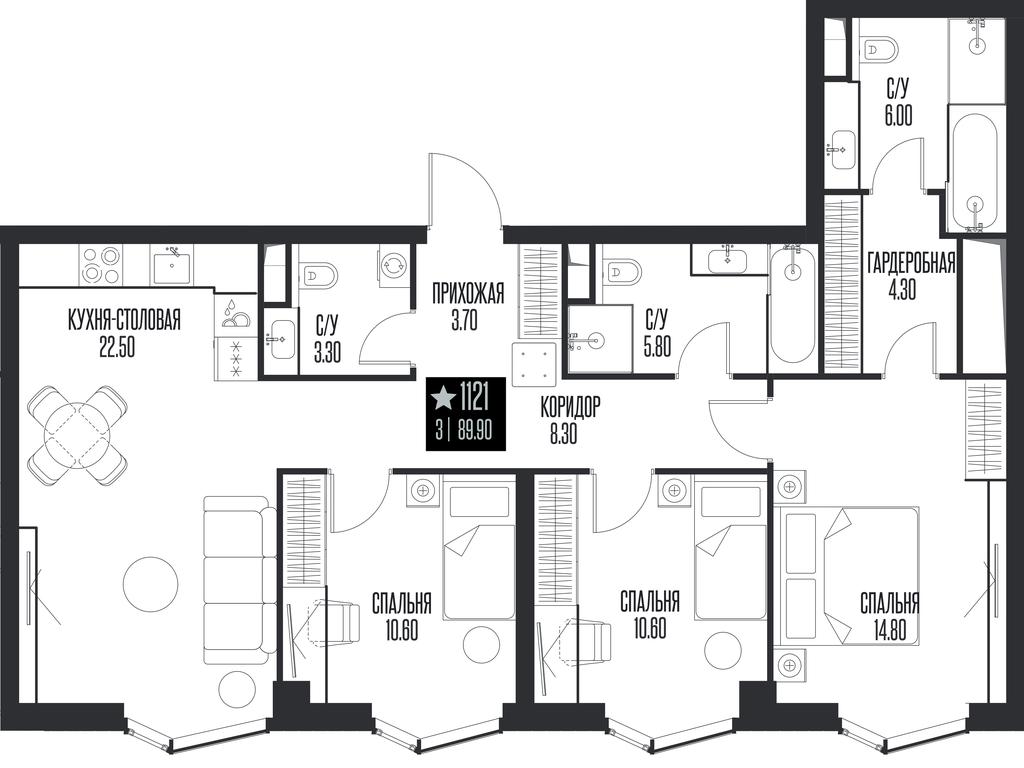 3-BD Apartment Sale, 89.9 sq. m. at Ice Towers, State Nature Reserve of Regional Significance Forest on the Samorodinka River, Moscow, Russia #1 3-BD Apartment Sale, 89.9 sq. m. at Ice Towers, State Nature Reserve of Regional Significance Forest on the Samorodinka River, Moscow, Russia #1