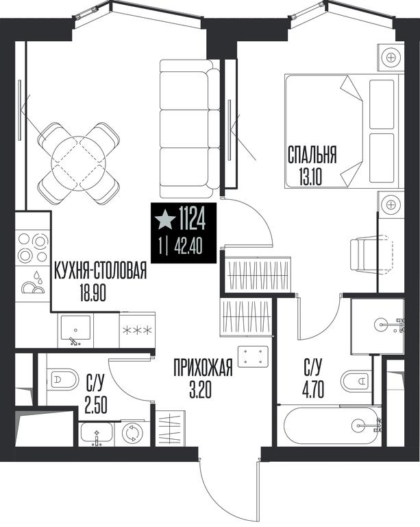 1-BD Apartment Sale, 42.4 sq. m. at Ice Towers, State Nature Reserve of Regional Significance Forest on the Samorodinka River, Moscow, Russia #1 1-BD Apartment Sale, 42.4 sq. m. at Ice Towers, State Nature Reserve of Regional Significance Forest on the Samorodinka River, Moscow, Russia #1