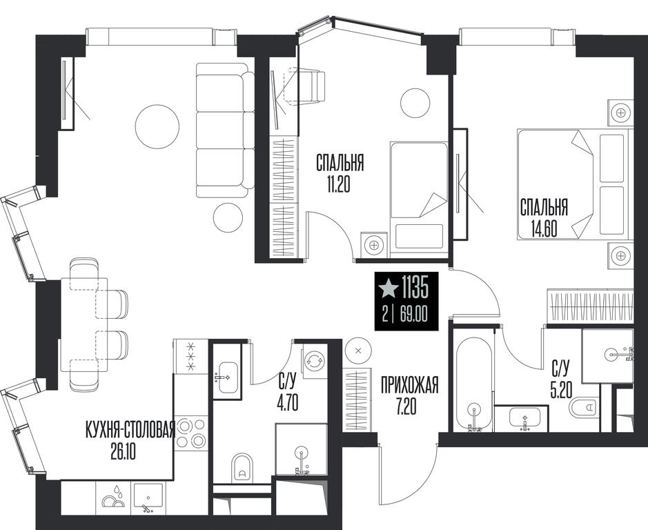 2-BD Apartment Sale, 69 sq. m. at Ice Towers, State Nature Reserve of Regional Significance Forest on the Samorodinka River, Moscow, Russia #1 2-BD Apartment Sale, 69 sq. m. at Ice Towers, State Nature Reserve of Regional Significance Forest on the Samorodinka River, Moscow, Russia #1