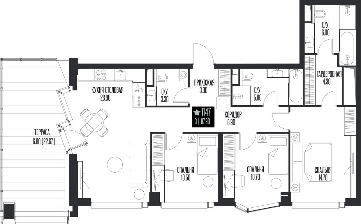 3-BD Apartment Sale, 97.9平方米 at Ice Towers, State Nature Reserve of Regional Significance Forest on the Samorodinka River, Moscow, Russia #1 3-BD Apartment Sale, 97.9平方米 at Ice Towers, State Nature Reserve of Regional Significance Forest on the Samorodinka River, Moscow, Russia #1