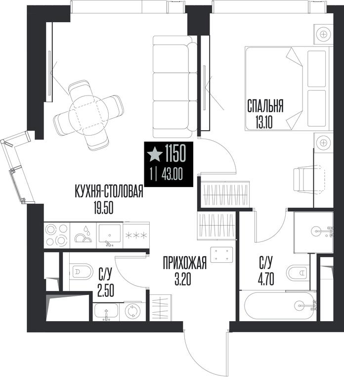 1-BD Apartment Sale, 43 sq. m. at Ice Towers, State Nature Reserve of Regional Significance Forest on the Samorodinka River, Moscow, Russia #1 1-BD Apartment Sale, 43 sq. m. at Ice Towers, State Nature Reserve of Regional Significance Forest on the Samorodinka River, Moscow, Russia #1