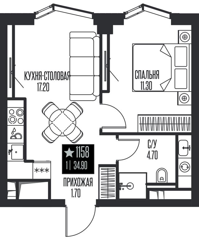 1-BD Apartment Sale, 34.9 sq. m. at Ice Towers, State Nature Reserve of Regional Significance Forest on the Samorodinka River, Moscow, Russia #1 1-BD Apartment Sale, 34.9 sq. m. at Ice Towers, State Nature Reserve of Regional Significance Forest on the Samorodinka River, Moscow, Russia #1