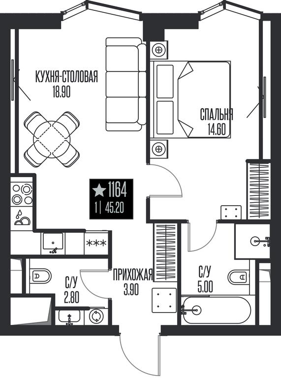 1-BD Apartment Sale, 45.2平方米 at Ice Towers, State Nature Reserve of Regional Significance Forest on the Samorodinka River, Moscow, Russia #1 1-BD Apartment Sale, 45.2平方米 at Ice Towers, State Nature Reserve of Regional Significance Forest on the Samorodinka River, Moscow, Russia #1