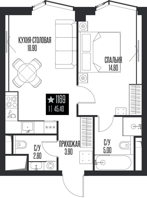 1-BD Apartment Sale, 45.4 sq. m. at Ice Towers, State Nature Reserve of Regional Significance Forest on the Samorodinka River, Moscow, Russia #1 1-BD Apartment Sale, 45.4 sq. m. at Ice Towers, State Nature Reserve of Regional Significance Forest on the Samorodinka River, Moscow, Russia #1