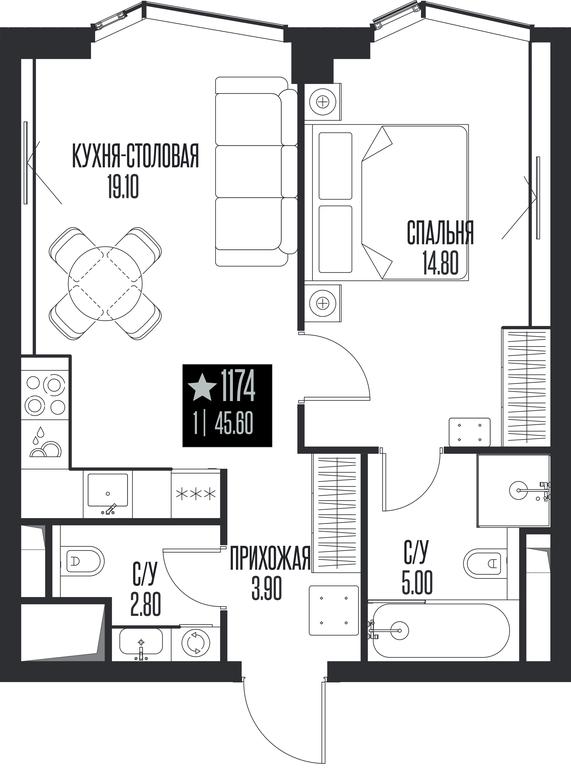 1-BD Apartment Sale, 45.6平方米 at Ice Towers, State Nature Reserve of Regional Significance Forest on the Samorodinka River, Moscow, Russia #1 1-BD Apartment Sale, 45.6平方米 at Ice Towers, State Nature Reserve of Regional Significance Forest on the Samorodinka River, Moscow, Russia #1