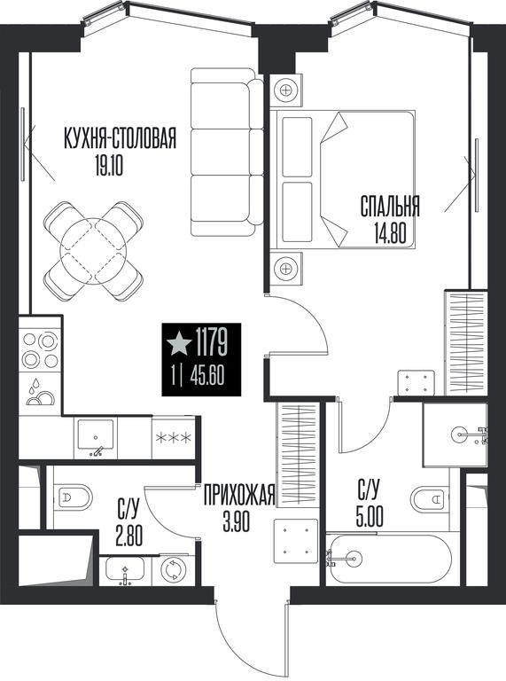 1-BD Apartment Sale, 45.6平方米 at Ice Towers, State Nature Reserve of Regional Significance Forest on the Samorodinka River, Moscow, Russia #1 1-BD Apartment Sale, 45.6平方米 at Ice Towers, State Nature Reserve of Regional Significance Forest on the Samorodinka River, Moscow, Russia #1