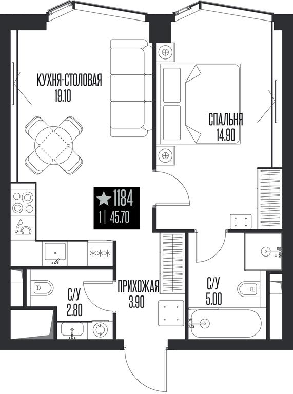 1-BD Apartment Sale, 45.7平方米 at Ice Towers, State Nature Reserve of Regional Significance Forest on the Samorodinka River, Moscow, Russia #1 1-BD Apartment Sale, 45.7平方米 at Ice Towers, State Nature Reserve of Regional Significance Forest on the Samorodinka River, Moscow, Russia #1