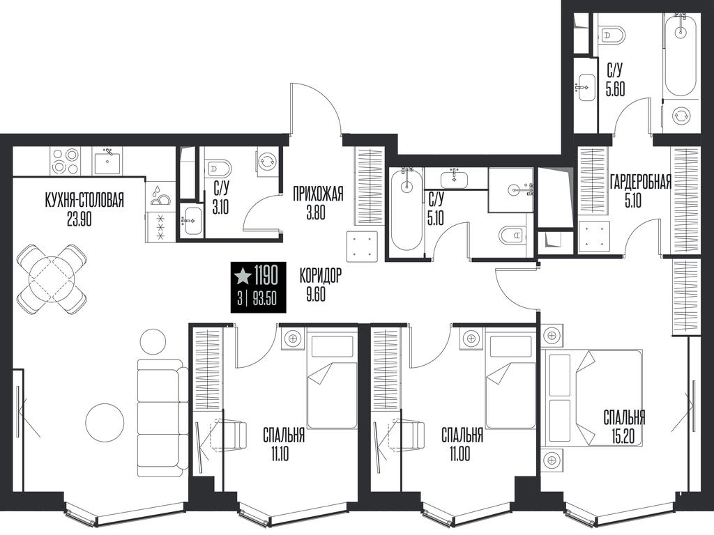 Продажа 3-комн. квартиры, 93,5 м² в ЖК «Ice Towers (Айс Товерс)», государственный природный заказник регионального значения Лес на реке Самородинке, Москва, Россия #1 Продажа 3-комн. квартиры, 93,5 м² в ЖК «Ice Towers (Айс Товерс)», государственный природный заказник регионального значения Лес на реке Самородинке, Москва, Россия #1