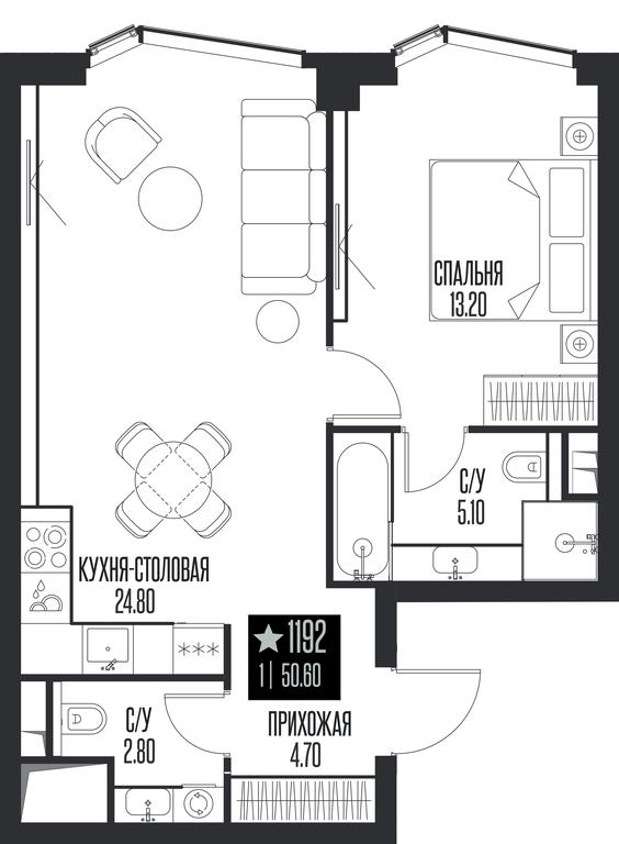 1-BD Apartment Sale, 50.6 sq. m. at Ice Towers, State Nature Reserve of Regional Significance Forest on the Samorodinka River, Moscow, Russia #1 1-BD Apartment Sale, 50.6 sq. m. at Ice Towers, State Nature Reserve of Regional Significance Forest on the Samorodinka River, Moscow, Russia #1