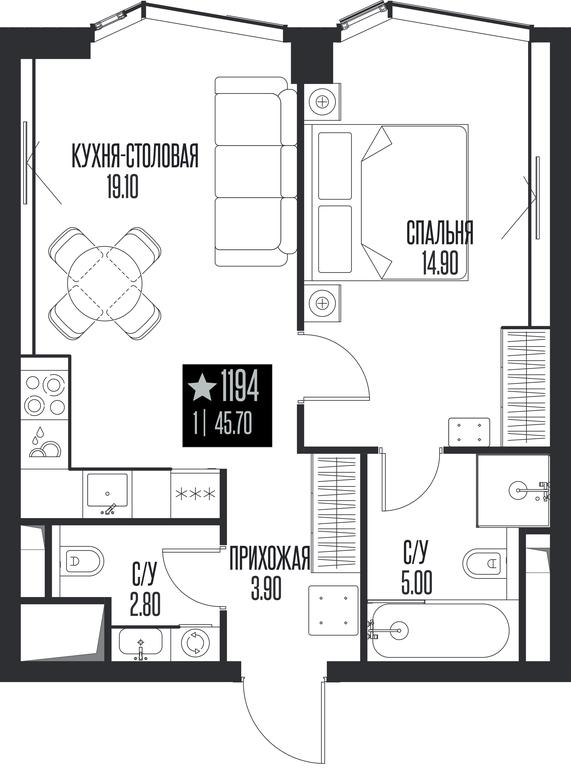 1-BD Apartment Sale, 45.7 sq. m. at Ice Towers, State Nature Reserve of Regional Significance Forest on the Samorodinka River, Moscow, Russia #1 1-BD Apartment Sale, 45.7 sq. m. at Ice Towers, State Nature Reserve of Regional Significance Forest on the Samorodinka River, Moscow, Russia #1