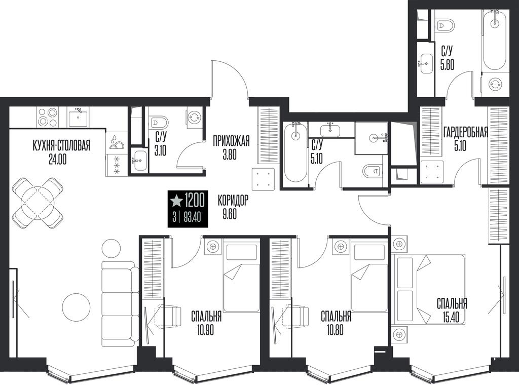 3-BD Apartment Sale, 93.4平方米 at Ice Towers, State Nature Reserve of Regional Significance Forest on the Samorodinka River, Moscow, Russia #1 3-BD Apartment Sale, 93.4平方米 at Ice Towers, State Nature Reserve of Regional Significance Forest on the Samorodinka River, Moscow, Russia #1