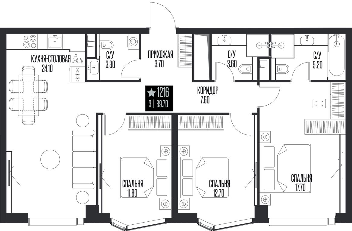 3-BD Apartment Sale, 89.7 sq. m. at Ice Towers, State Nature Reserve of Regional Significance Forest on the Samorodinka River, Moscow, Russia #1 3-BD Apartment Sale, 89.7 sq. m. at Ice Towers, State Nature Reserve of Regional Significance Forest on the Samorodinka River, Moscow, Russia #1