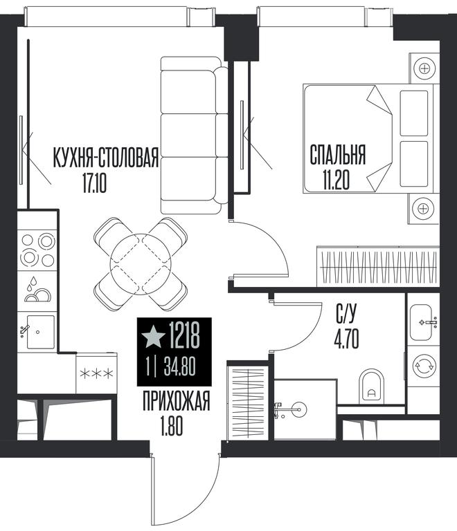1-BD Apartment Sale, 34.8平方米 at Ice Towers, State Nature Reserve of Regional Significance Forest on the Samorodinka River, Moscow, Russia #1 1-BD Apartment Sale, 34.8平方米 at Ice Towers, State Nature Reserve of Regional Significance Forest on the Samorodinka River, Moscow, Russia #1