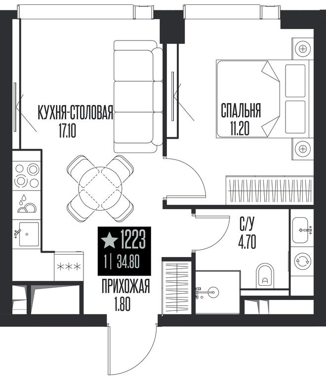 1-BD Apartment Sale, 34.8平方米 at Ice Towers, State Nature Reserve of Regional Significance Forest on the Samorodinka River, Moscow, Russia #1 1-BD Apartment Sale, 34.8平方米 at Ice Towers, State Nature Reserve of Regional Significance Forest on the Samorodinka River, Moscow, Russia #1