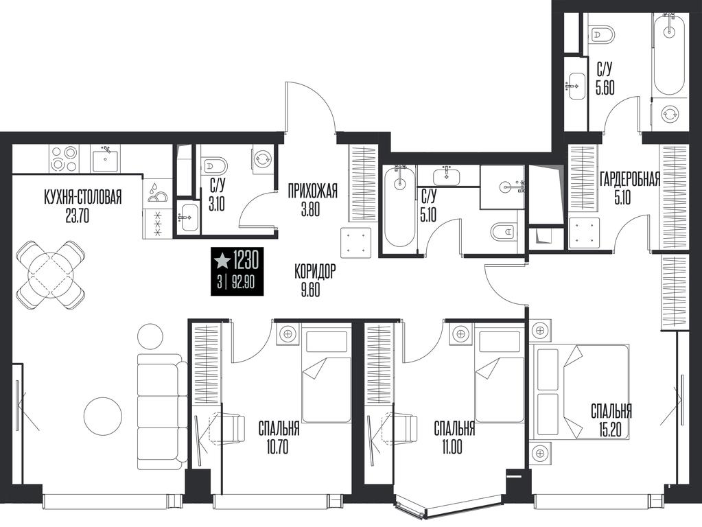 3-BD Apartment Sale, 92.9平方米 at Ice Towers, State Nature Reserve of Regional Significance Forest on the Samorodinka River, Moscow, Russia #1 3-BD Apartment Sale, 92.9平方米 at Ice Towers, State Nature Reserve of Regional Significance Forest on the Samorodinka River, Moscow, Russia #1