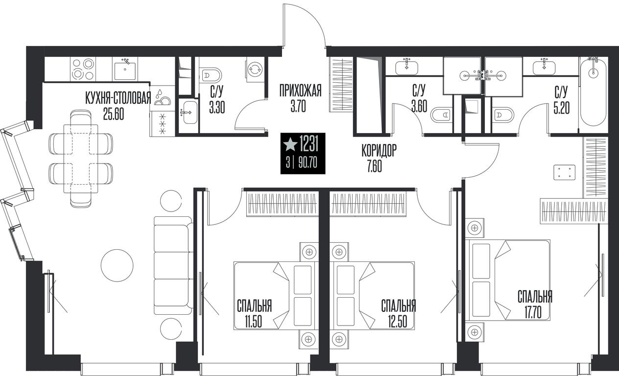 3-BD Apartment Sale, 90.7平方米 at Ice Towers, State Nature Reserve of Regional Significance Forest on the Samorodinka River, Moscow, Russia #1 3-BD Apartment Sale, 90.7平方米 at Ice Towers, State Nature Reserve of Regional Significance Forest on the Samorodinka River, Moscow, Russia #1