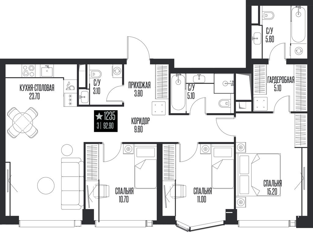 3-BD Apartment Sale, 92.9平方米 at Ice Towers, State Nature Reserve of Regional Significance Forest on the Samorodinka River, Moscow, Russia #1 3-BD Apartment Sale, 92.9平方米 at Ice Towers, State Nature Reserve of Regional Significance Forest on the Samorodinka River, Moscow, Russia #1