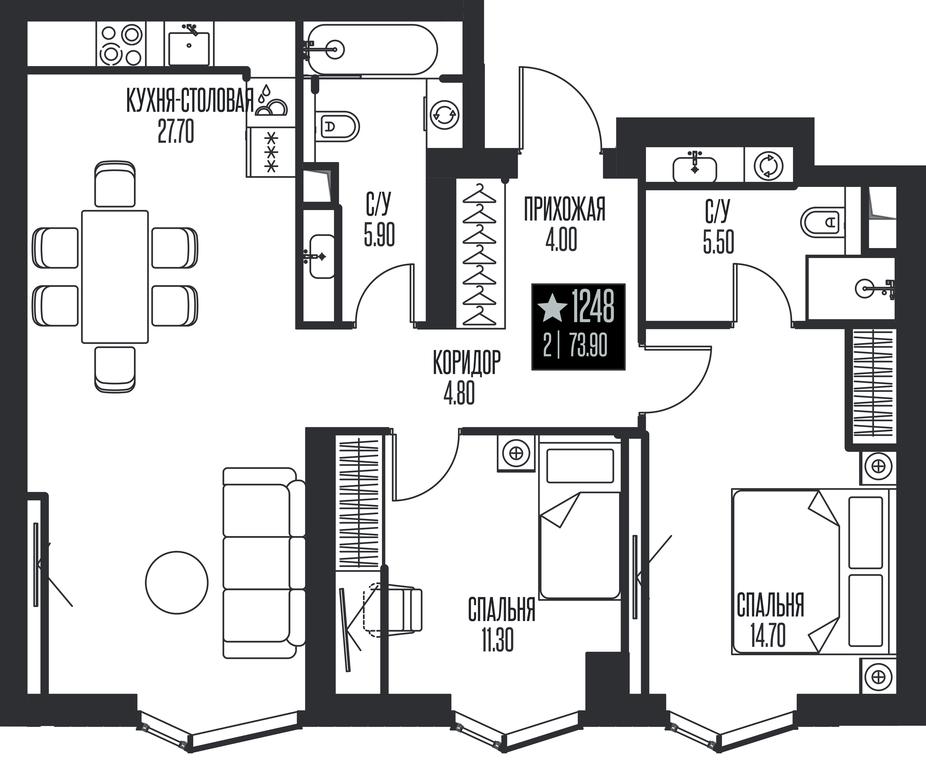 2-BD Apartment Sale, 73.9 sq. m. at Ice Towers, State Nature Reserve of Regional Significance Forest on the Samorodinka River, Moscow, Russia #1 2-BD Apartment Sale, 73.9 sq. m. at Ice Towers, State Nature Reserve of Regional Significance Forest on the Samorodinka River, Moscow, Russia #1