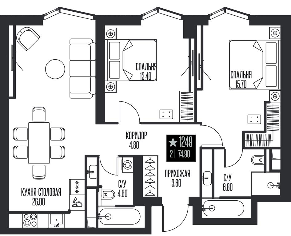 2-BD Apartment Sale, 74.9 sq. m. at Ice Towers, State Nature Reserve of Regional Significance Forest on the Samorodinka River, Moscow, Russia #1 2-BD Apartment Sale, 74.9 sq. m. at Ice Towers, State Nature Reserve of Regional Significance Forest on the Samorodinka River, Moscow, Russia #1