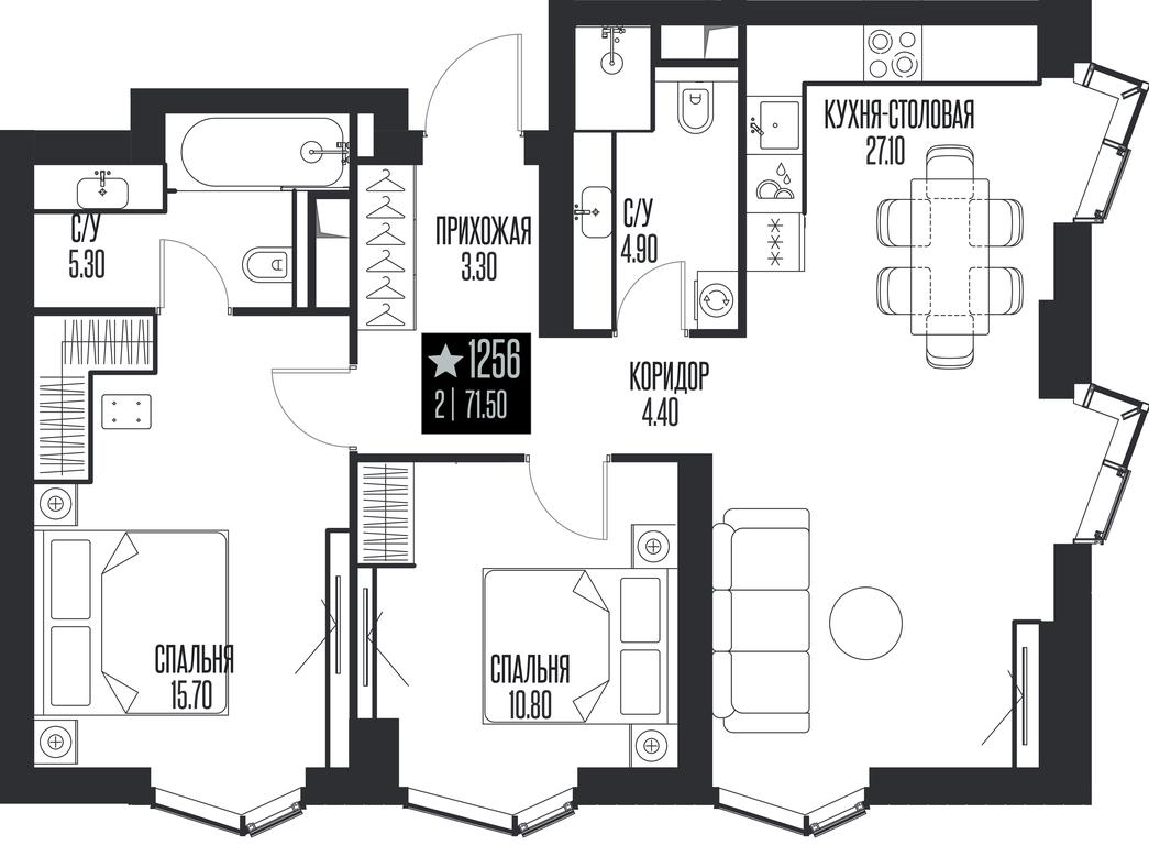 2-BD Apartment Sale, 71.5 sq. m. at Ice Towers, State Nature Reserve of Regional Significance Forest on the Samorodinka River, Moscow, Russia #1 2-BD Apartment Sale, 71.5 sq. m. at Ice Towers, State Nature Reserve of Regional Significance Forest on the Samorodinka River, Moscow, Russia #1