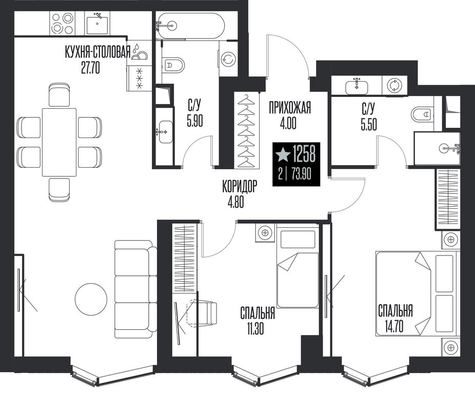 2-BD Apartment Sale, 73.9 sq. m. at Ice Towers, State Nature Reserve of Regional Significance Forest on the Samorodinka River, Moscow, Russia #1 2-BD Apartment Sale, 73.9 sq. m. at Ice Towers, State Nature Reserve of Regional Significance Forest on the Samorodinka River, Moscow, Russia #1