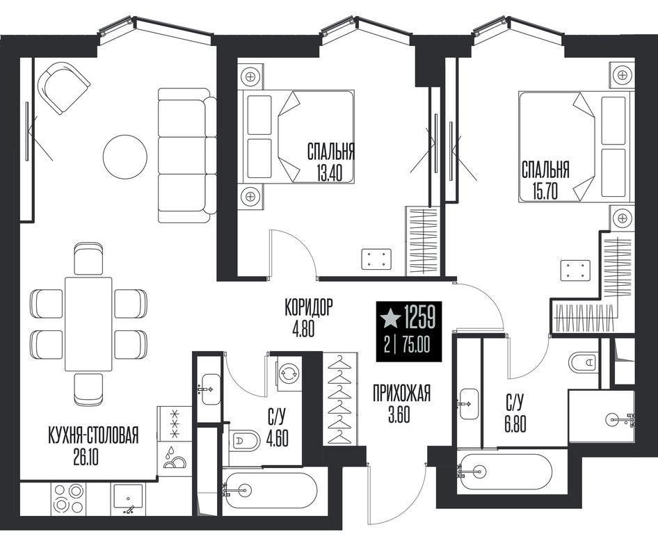 2-BD Apartment Sale, 75 sq. m. at Ice Towers, State Nature Reserve of Regional Significance Forest on the Samorodinka River, Moscow, Russia #1 2-BD Apartment Sale, 75 sq. m. at Ice Towers, State Nature Reserve of Regional Significance Forest on the Samorodinka River, Moscow, Russia #1