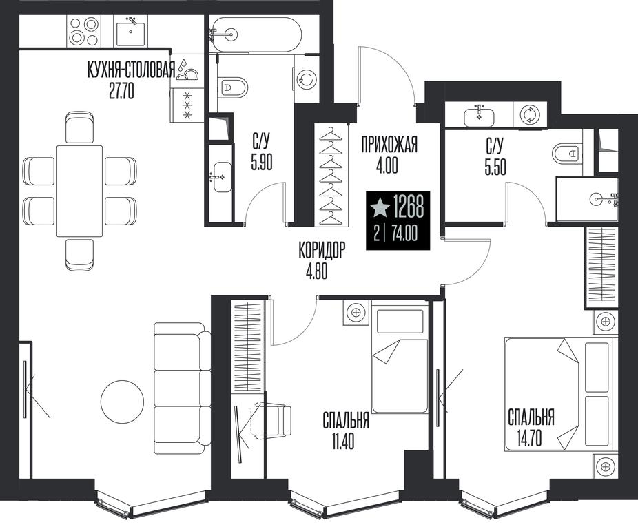 2-BD Apartment Sale, 74 sq. m. at Ice Towers, State Nature Reserve of Regional Significance Forest on the Samorodinka River, Moscow, Russia #1 2-BD Apartment Sale, 74 sq. m. at Ice Towers, State Nature Reserve of Regional Significance Forest on the Samorodinka River, Moscow, Russia #1