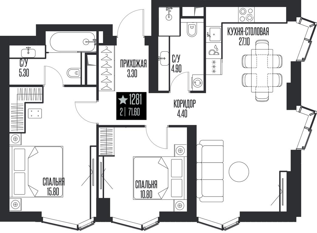 2-BD Apartment Sale, 71.6 sq. m. at Ice Towers, State Nature Reserve of Regional Significance Forest on the Samorodinka River, Moscow, Russia #1 2-BD Apartment Sale, 71.6 sq. m. at Ice Towers, State Nature Reserve of Regional Significance Forest on the Samorodinka River, Moscow, Russia #1