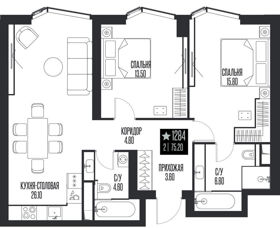 2-BD Apartment Sale, 75.2 sq. m. at Ice Towers, State Nature Reserve of Regional Significance Forest on the Samorodinka River, Moscow, Russia #1 2-BD Apartment Sale, 75.2 sq. m. at Ice Towers, State Nature Reserve of Regional Significance Forest on the Samorodinka River, Moscow, Russia #1