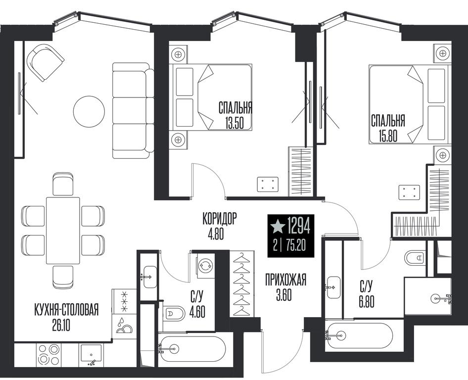 2-BD Apartment Sale, 75.2 sq. m. at Ice Towers, State Nature Reserve of Regional Significance Forest on the Samorodinka River, Moscow, Russia #1 2-BD Apartment Sale, 75.2 sq. m. at Ice Towers, State Nature Reserve of Regional Significance Forest on the Samorodinka River, Moscow, Russia #1