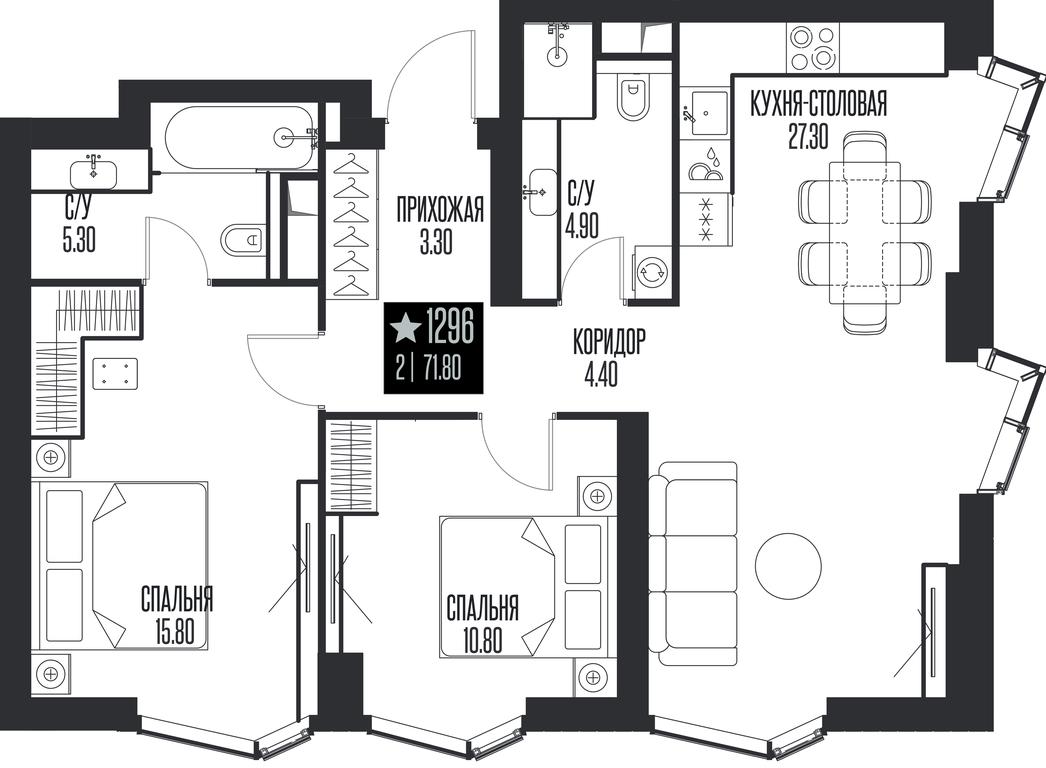 2-BD Apartment Sale, 71.8 sq. m. at Ice Towers, State Nature Reserve of Regional Significance Forest on the Samorodinka River, Moscow, Russia #1 2-BD Apartment Sale, 71.8 sq. m. at Ice Towers, State Nature Reserve of Regional Significance Forest on the Samorodinka River, Moscow, Russia #1