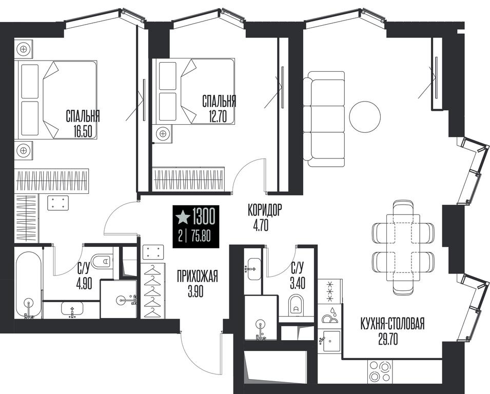 2-BD Apartment Sale, 75.8平方米 at Ice Towers, State Nature Reserve of Regional Significance Forest on the Samorodinka River, Moscow, Russia #1 2-BD Apartment Sale, 75.8平方米 at Ice Towers, State Nature Reserve of Regional Significance Forest on the Samorodinka River, Moscow, Russia #1