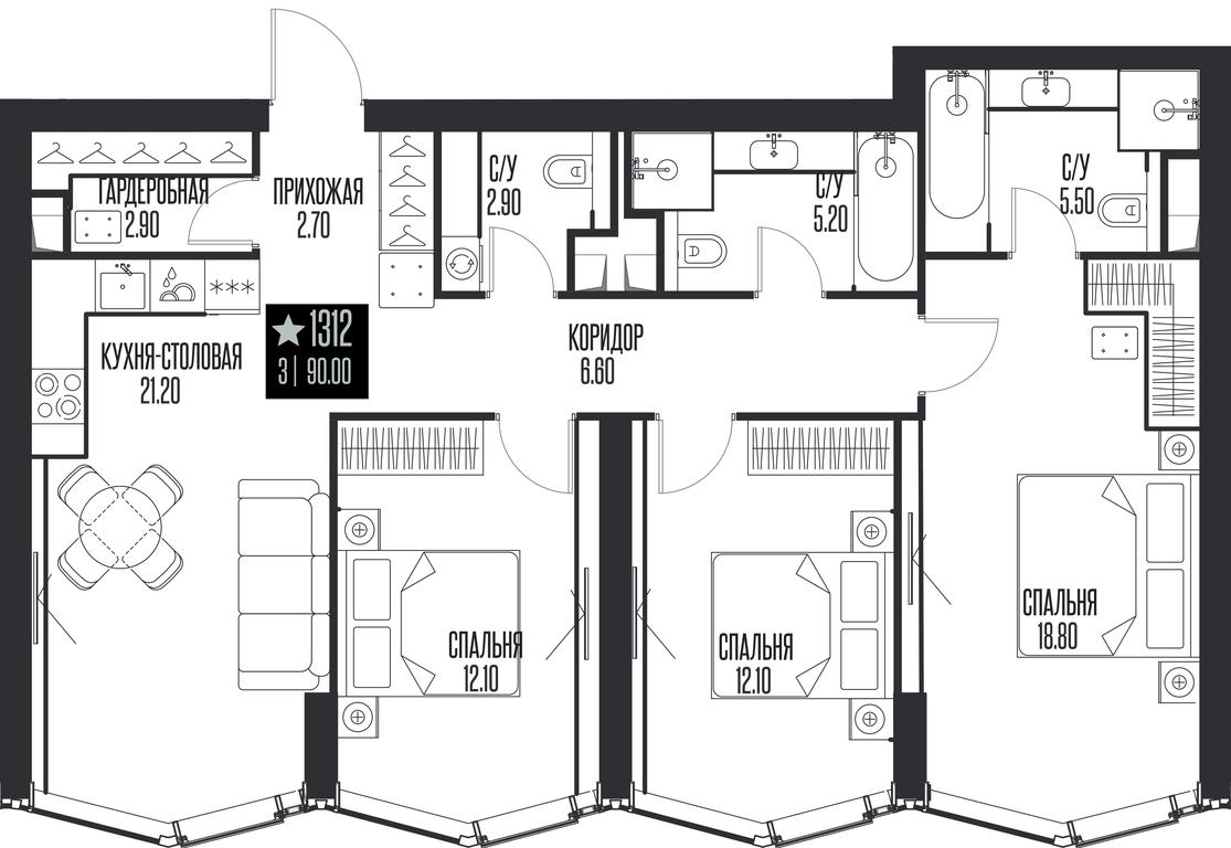 3-BD Apartment Sale, 90 sq. m. at Ice Towers, State Nature Reserve of Regional Significance Forest on the Samorodinka River, Moscow, Russia #1 3-BD Apartment Sale, 90 sq. m. at Ice Towers, State Nature Reserve of Regional Significance Forest on the Samorodinka River, Moscow, Russia #1