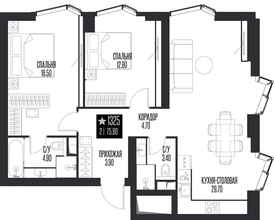 2-BD Apartment Sale, 75.9平方米 at Ice Towers, State Nature Reserve of Regional Significance Forest on the Samorodinka River, Moscow, Russia #1 2-BD Apartment Sale, 75.9平方米 at Ice Towers, State Nature Reserve of Regional Significance Forest on the Samorodinka River, Moscow, Russia #1
