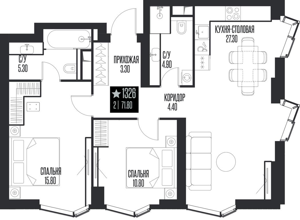 2-BD Apartment Sale, 71.8平方米 at Ice Towers, State Nature Reserve of Regional Significance Forest on the Samorodinka River, Moscow, Russia #1 2-BD Apartment Sale, 71.8平方米 at Ice Towers, State Nature Reserve of Regional Significance Forest on the Samorodinka River, Moscow, Russia #1