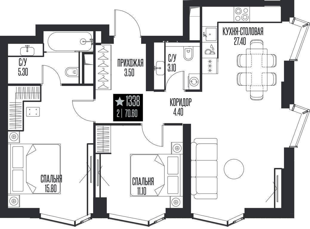 2-BD Apartment Sale, 70.6 sq. m. at Ice Towers, State Nature Reserve of Regional Significance Forest on the Samorodinka River, Moscow, Russia #1 2-BD Apartment Sale, 70.6 sq. m. at Ice Towers, State Nature Reserve of Regional Significance Forest on the Samorodinka River, Moscow, Russia #1