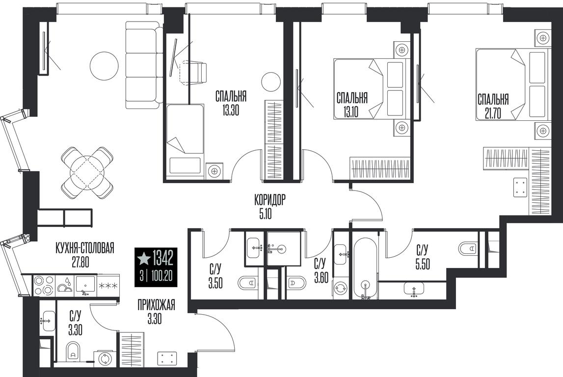 3-BD Apartment Sale, 100.2平方米 at Ice Towers, State Nature Reserve of Regional Significance Forest on the Samorodinka River, Moscow, Russia #1 3-BD Apartment Sale, 100.2平方米 at Ice Towers, State Nature Reserve of Regional Significance Forest on the Samorodinka River, Moscow, Russia #1